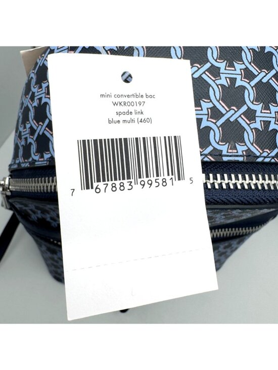 kate spade spade link mini convertible backpack blue multi New York Natalia keys and phone Kate Spade Convertible Mini Backpack